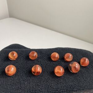 Vintage Marble King Nine Cats Eye Marbles Red Transparent Lot Different Sizes